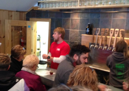 Brian Karweck of Climbing Bines Hop Farm & Brewery entertains our group / Photo: Clark Hoskin